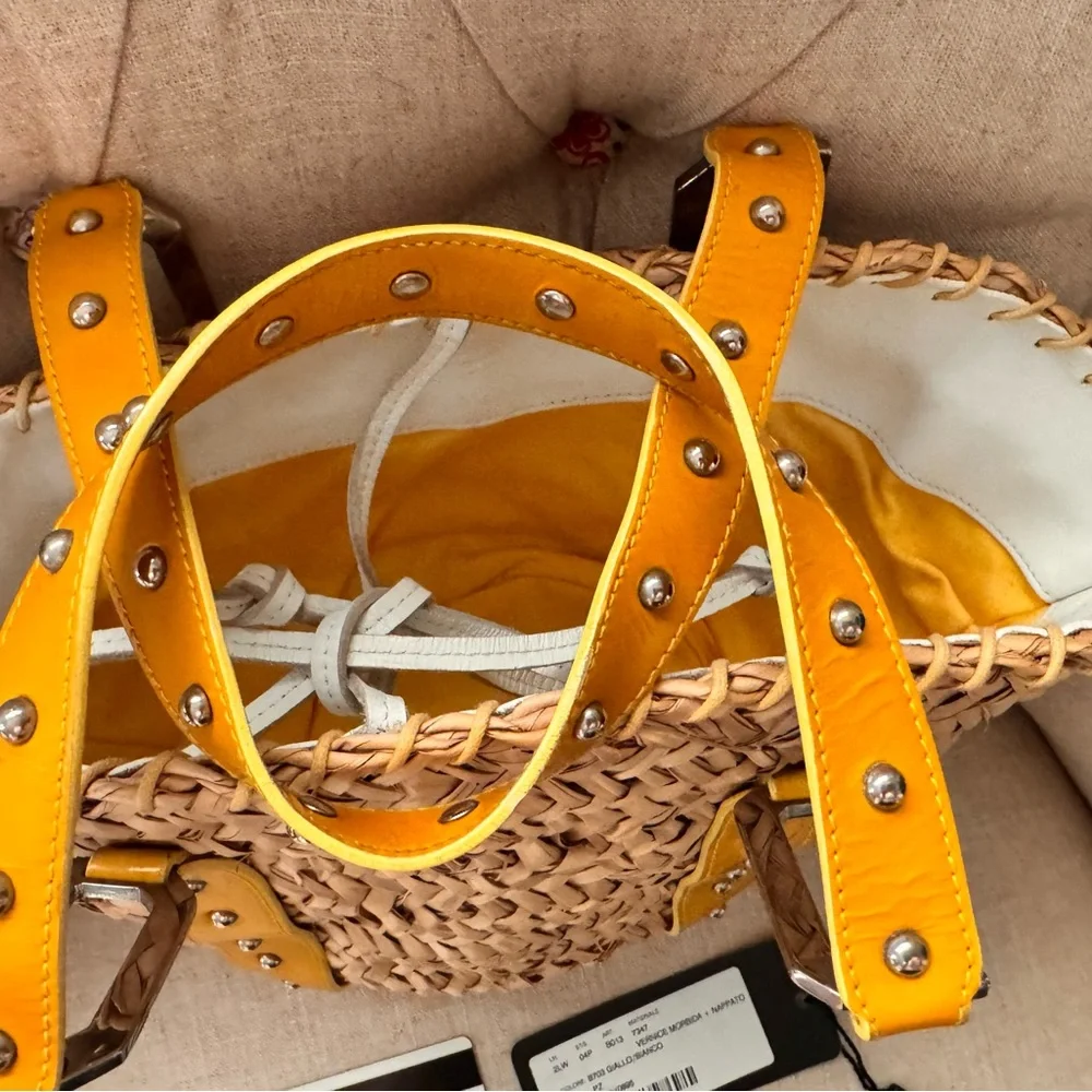 Dolce & Gabbana Woven Tote with Yellow Straps - Picture 7 of 15